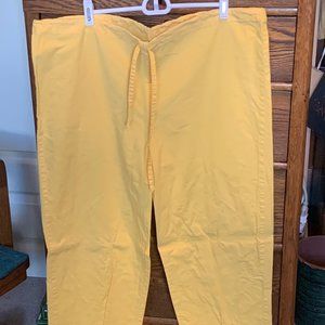 100% cotton yellow scrub pants